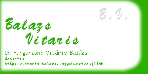 balazs vitaris business card