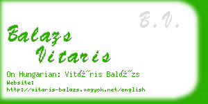 balazs vitaris business card